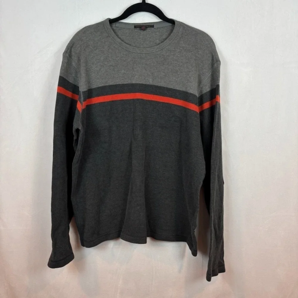 Banana Republic Mens Grey‎ Y2K 100% Cotton Long Sleeve Pullover Sweater Med 2003